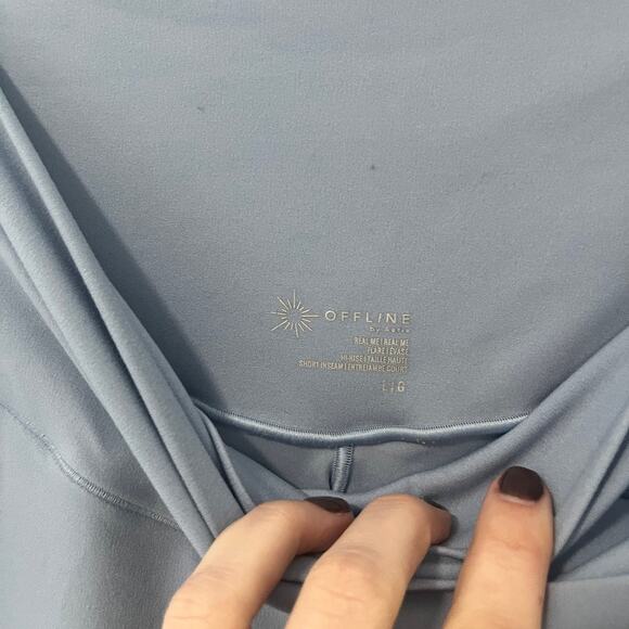 Aerie Offline Real Me Periwinkle Blue Flare Leggings Size Large - Picture 4 of 7